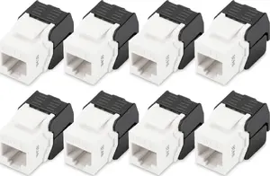 DIGITUS DN-93603-8 Модуль Keystone CAT 6 неэкранированный RJ-45 в LSA без инструментов плоская конструкция черно-белый 8 шт.