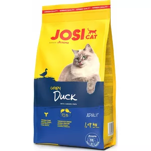 Sausais kaķu barība JosiCat Crispy Duck 1,9 kg — bezgraudu, ar augstu olbaltumvielu saturu