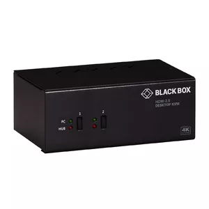 KVM switch Black Box KV6222H — 2-port USB HDMI, 4K Ultra HD (3840×2160 @60Hz), DC powered