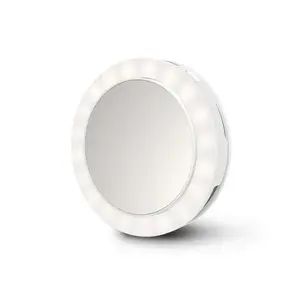 Freestanding Makeup Mirror Medisana 23603 — Round White, Battery Powered, Foldable, Built-in Lighting