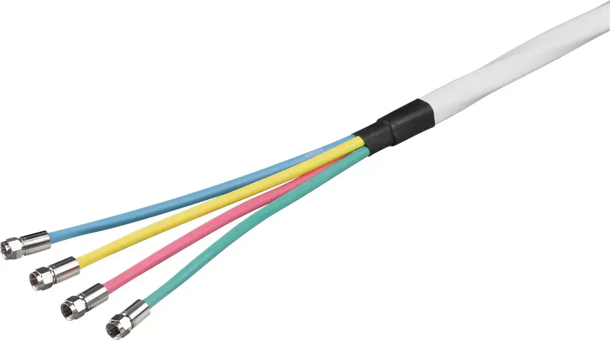 Koaksiālais antenas kabeļu komplekts Goobay 80 dB Quattro Photo 2