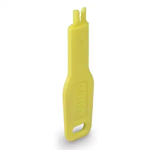 Port blocker key Lindy 47899 for RJ‑45 ports, Yellow, 20×74.5×5.9 mm