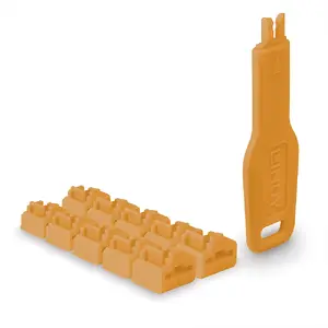 Port blocker Lindy RJ45 Port Locks Orange 10x + 1 Key