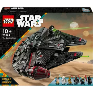 Construction toy LEGO Star Wars Dark Millennium Falcon model set, 1351 pieces, 1579 elements, 6 minifigures, 320×120×430 mm