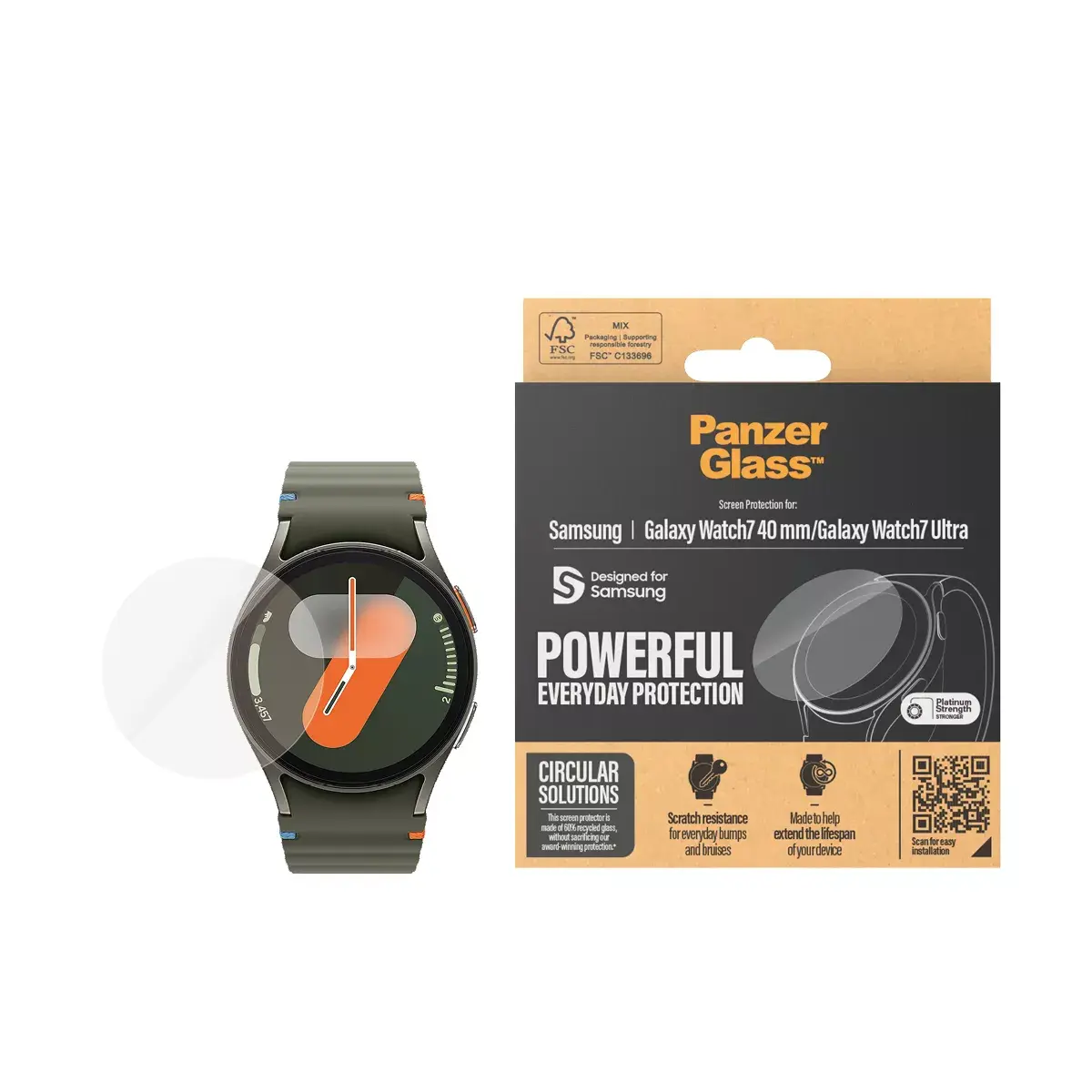 Ekrāna aizsargstikls PanzerGlass Samsung Galaxy Watch7 40mm Photo 2