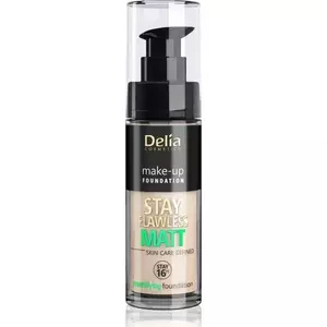 Тональный крем Delia Stay Flawless Matt 16H, оттенок 402 Light Beige, 30 мл