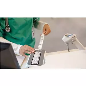 Safety wristband Zebra 10031296, synthetic, white, label 19×152 mm, core 25 mm, 1800 pcs (300 pcs/roll)