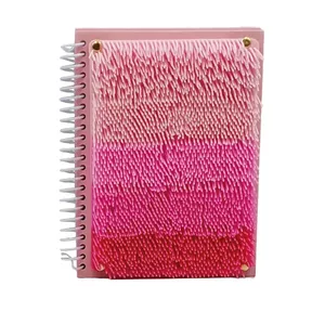 Notepad Stnux sensory notebook with fringes, pink