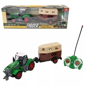 Traktors ar piekabi zirgu pārvadāšanai R/C
