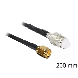 Coaxial Cable DeLOCK 88596 RG-174 0.2 m SMA FME Black