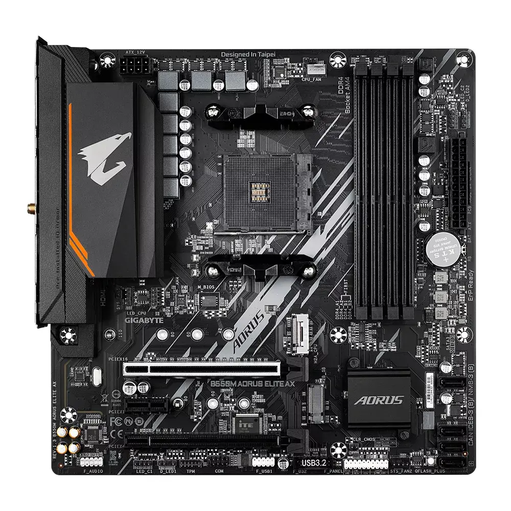 Pamatplate GIGABYTE B550M AORUS ELITE AX, Kods: B550M-AORUS-AX Photo 2
