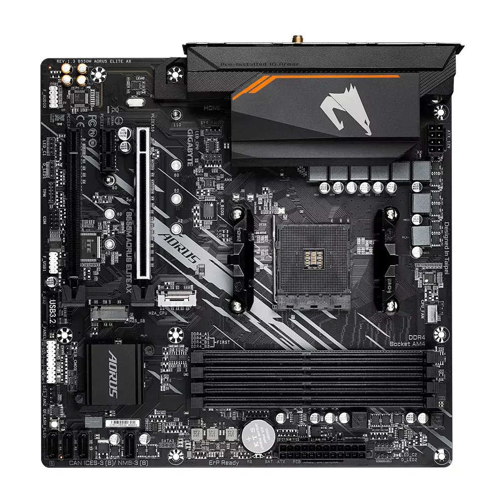 Pamatplate GIGABYTE B550M AORUS ELITE AX, Kods: B550M-AORUS-AX Photo 4