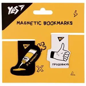 Magnetic Bookmark YES Keep it easy! 2 pcs black and white