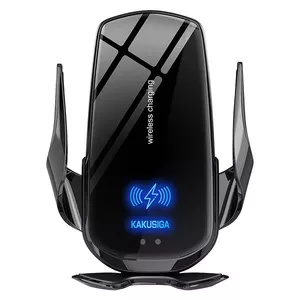 Автодержатель KAKU KSC-795 с беспроводной зарядкой 15W чёрный для смартфонов