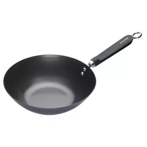 Wok pan KitchenCraft GB40KCOR2 26.5 cm carbon steel, induction compatible, non-stick, black