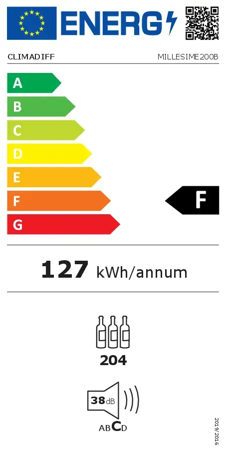 Kompresora vīna ledusskapis Climadiff MILLESIME200B Photo 5