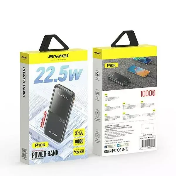 Portatīvais akumulators AWEI P10K 10000 mAh Photo 3