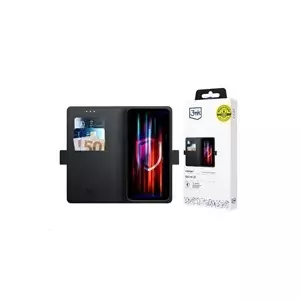 Футляр-кошелек 3MK для iPhone 12 / 12 Pro 6.1" — чёрный, карман для карт, магнитная застёжка