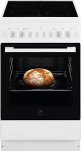 Electrolux LKR500066W Freestanding Cooker Electric Ceramic Hob 4 Cooking Zones 60 L Oven Capacity Class A Rotary Control White and Black