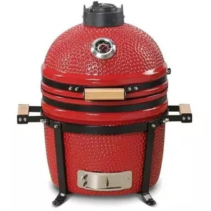 Kamado Bono Minimo 15 collu keramiskais ogļu grils, mucas tipa, sarkans