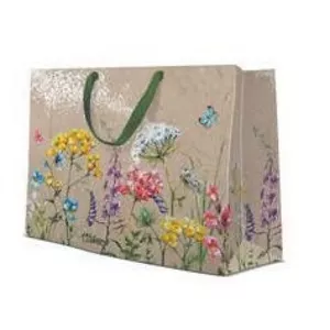Gift Bag Paw Decor Collection Large 26.5 x 13 x 33.5 cm Meadow Flowers