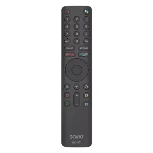 SAVIO RC-17 TV Remote Control IR/Bluetooth, supports 20 devices, 10 m range, black