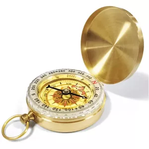 Mini kompass THOMS Hiking Gold Fluo — kompakts orientēšanās instruments
