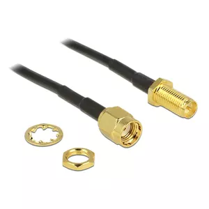 Коаксиальный кабель DeLOCK 88876 RP-SMA стандарт 0.2м черный