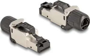 DeLOCK 86016 соединитель провода RJ45/LSA Черный Серебристый Мужской