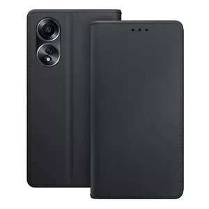 Чехол-бумажник 3MK для Oppo A58 4G — чёрный, книжка с карманом для карт