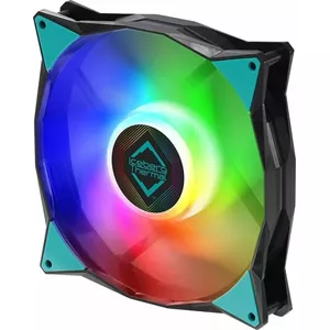 14 cm Iceberg IceGALE ARGB case fan — 140 mm, 500–1600 RPM, 96 CFM, dual ball bearing, 12V, black