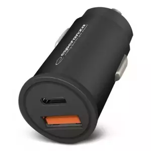 Car USB charger ESPERANZA EZC111K, 20W (USB-C PD 20W + USB-A QC3.0), 12–24V input, black