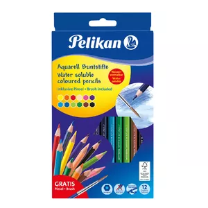 Colour Pencil Pelikan 700672 12 pcs Black Blue Brown Green Light Blue Light Green Orange Peach Pink Red Violet Yellow
