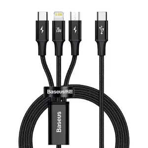 Baseus Rapid 3-in-1 USB cable 1.5 m USB A USB C/Micro USB A/Lightning Black