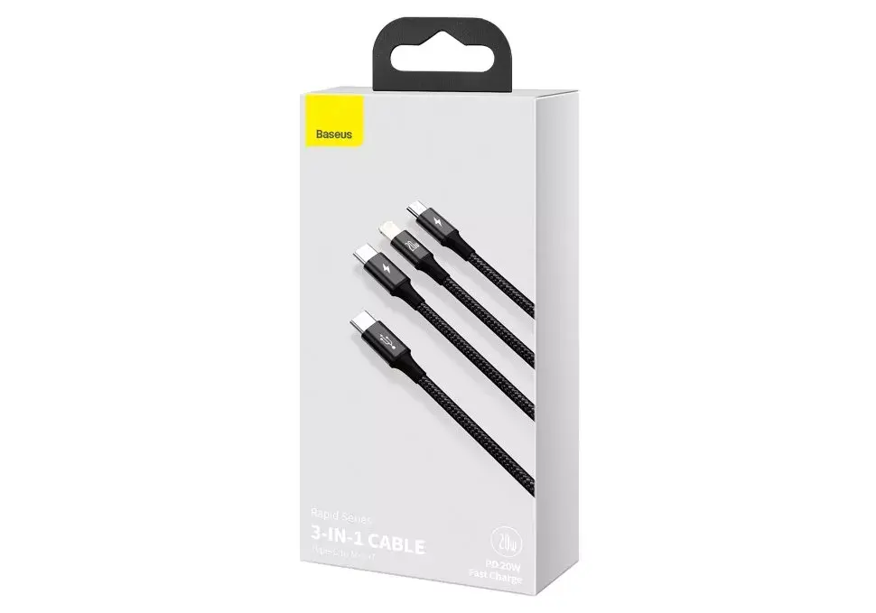 Baseus Rapid 3-in-1 USB kabelis Photo 3