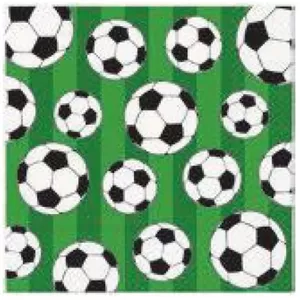 Papīra salvetes Paw Decor Collection PL11SDL160012, futbola bumbas raksts, 33×33 cm, vienslāņu