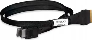 Icy Dock external cable SlimSAS SFF-8654 to 2× OCuLink SFF-8611, 50 cm, model MB206L-B