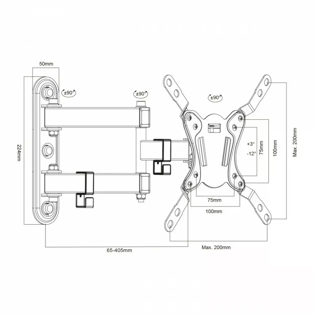 Maclean MC-418 Wall Mount for 23-43 inch TV and Monitor Photo 2