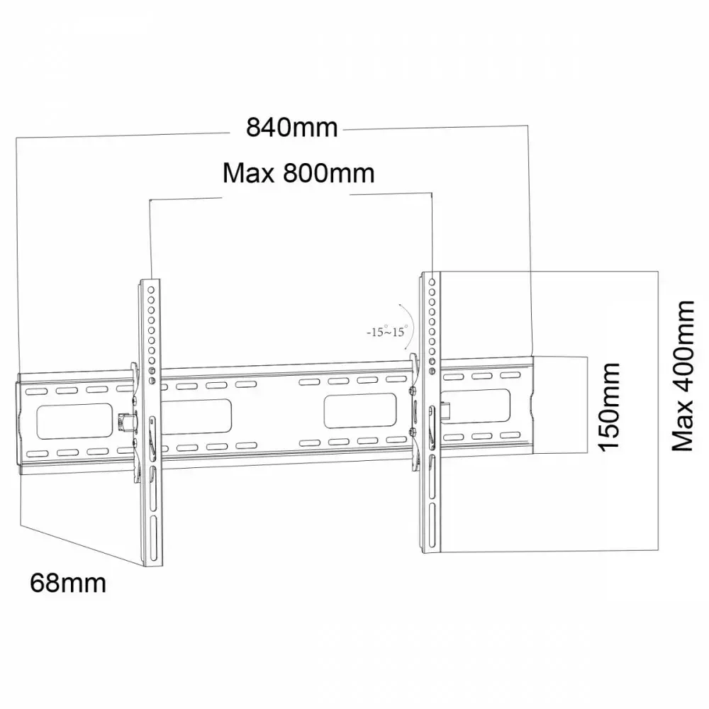 TV wall mount MACLEAN MC-422 43–100" VESA 800x400 Photo 2