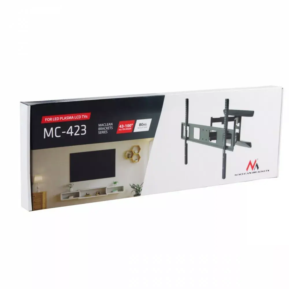 TV sienas stiprinājums MACLEAN MC-423 43–100" 80 kg Photo 2