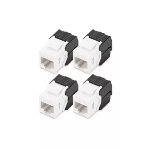 Digitus CAT 6 Keystone Jack неэкранированный 4 штуки Плоский Черный Белый RJ-45