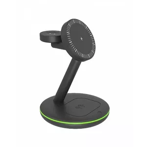 Wireless Charging Stand RAIDSONIC IB-SH102-CH — magnetic 3-in-1 charger for phone, earbuds, smartwatch