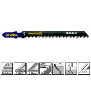 Zāģa asmens kokam 100 mm Irwin T144DP priekš šķērveida zāģa, dubultā zoba soli ātrai griešanai