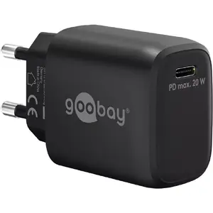 Сетевое зарядное устройство для мобильных устройств GOOBAY 65405 — универсальное USB‑C быстрое, 110–240 В, чёрное