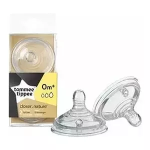 Pudelītes knupis (apaļš, lēns plūsmas) Tommee Tippee Easi‑Vent TT0089 zīdīšanai