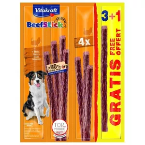 Лакомство для дрессировки собак Vitakraft Beef Stick Turkey — 4×12 г, белок 30%, жир 25%
