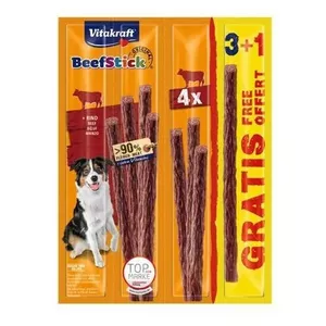 Лакомство для собак Vitakraft Beef Stick Beef — упаковка 3+1, мясная жевательная палочка