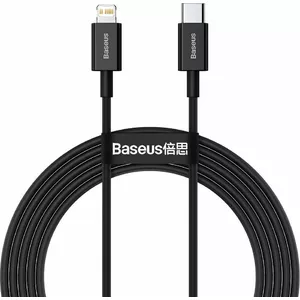 Кабель USB-C — Lightning Baseus Superior Series 20W PD, 2 м, чёрный/красный