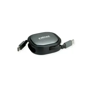 USB cable ROLINE 11.02.8420 USB 2.0 1.2 m USB C Black Grey