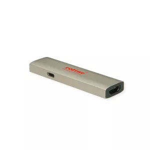 Адаптер видеокабеля ROLINE 14.01.3478 HDMI Type A USB Type-C Черный Золотой